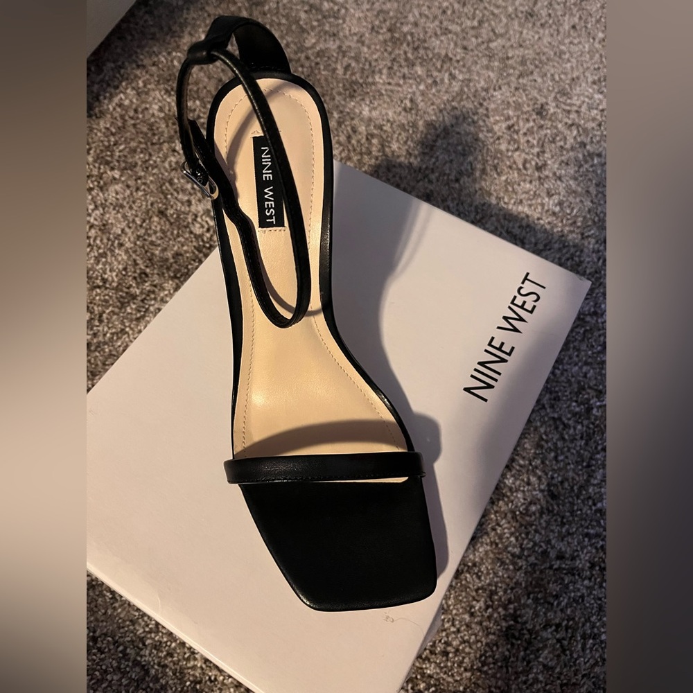 Nine West Black Strappy Heels